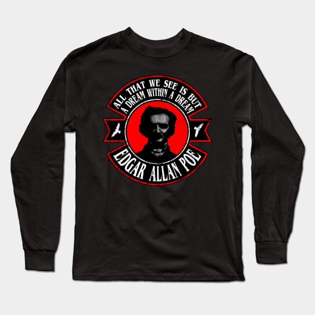 Edgar Allan Poe Long Sleeve T-Shirt by HEJK81